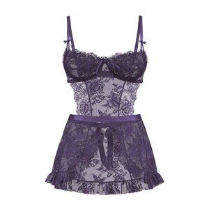 New! Victoria’s Secret Very Sexy Wicked Unlined Rose Lace Apron XXL 41836